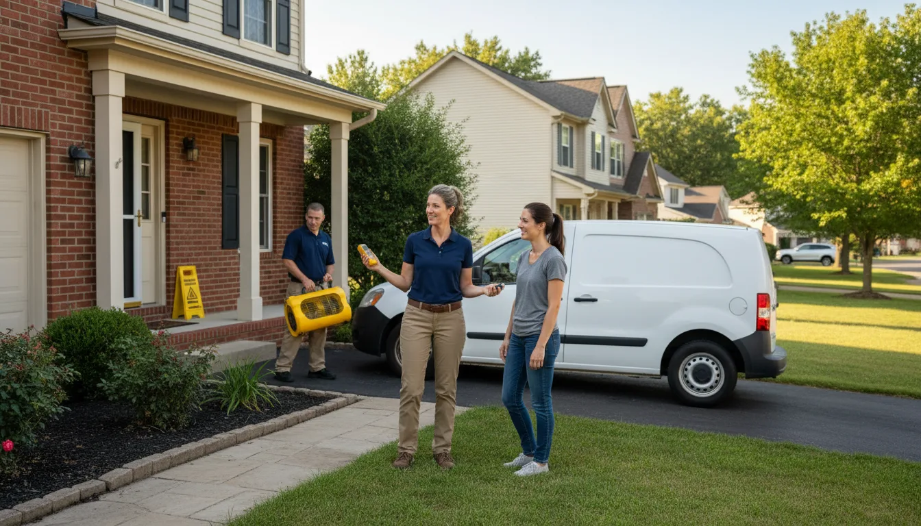 Residential water damage restoration in Pomona, IL
